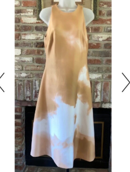 Donna Karan Dresses & Skirts - NWT Donna Karan New York Tie Dye Midi Dress Size 12 Tan White Minimalist $149